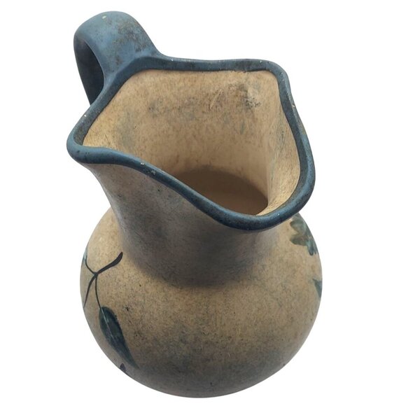 Vintage Hand Painted Fruit Basket Rustic Ceramic Decorative Pitcher Jug - Picture 6 of 7